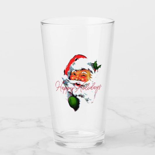 Verre Vintage Père Noël Noël rétro Classique élégant (Devant)