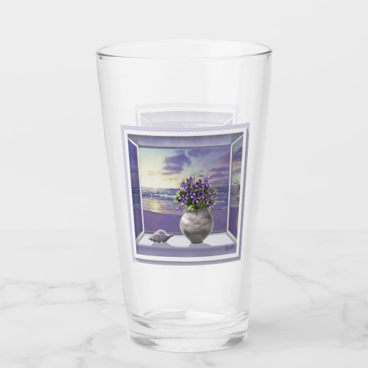 Verre violettes dans un bocal de lune (Devant)