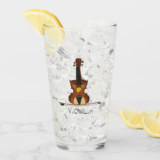 Verre Violon Owl Cute Music Enseignant (Devant glace)
