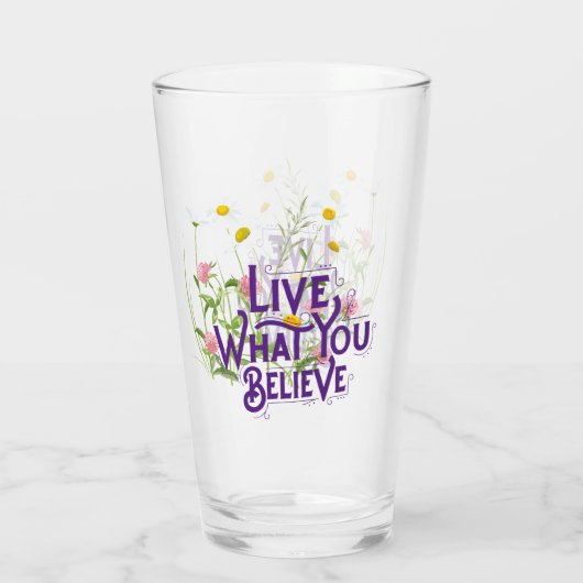 Verre Vis Ce Que Vous Croyez Citer Purple Dainty Floral (Dos)