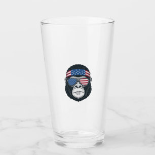 Verre Visage de gorille patriotique Gravure vintage Vect