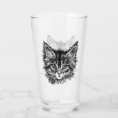 Verre Visage de Kitten noir et blanc (Dos)