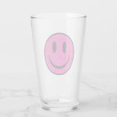 Verre Visage de sourire rose Parties scintillant (Dos)