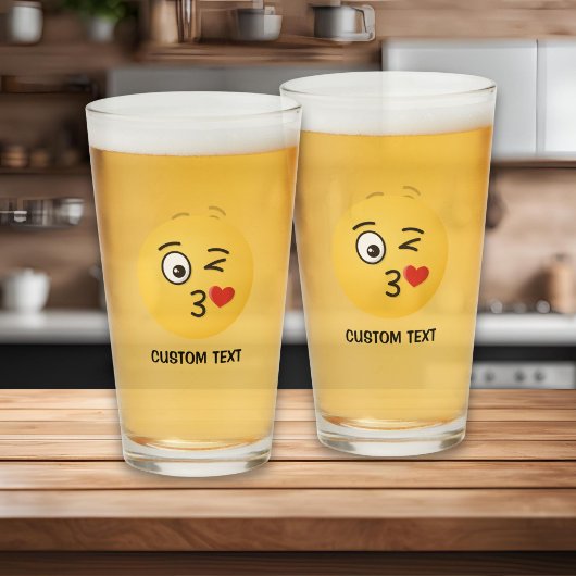 Verre Visage lançant un baiser
