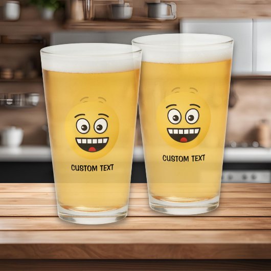 Verre Visage Souriant avec Bouche Ouverte