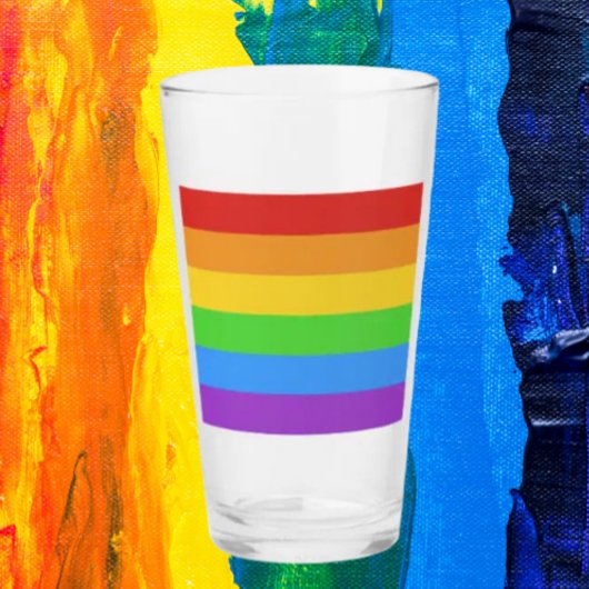 Verre Vive la fierté : Drapeau arc-en-ciel