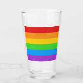 Verre Vive la fierté : Drapeau arc-en-ciel (Devant)