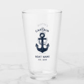 Verre Votre nom de bateau Ancre Bleue (Dos)