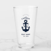 Verre Votre nom de bateau Ancre Bleue (Devant)