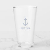 Verre Votre nom de bateau Marine Ancre bleue (Dos)