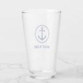 Verre Votre nom de bateau Marine Blue Sea Ancre (Dos)