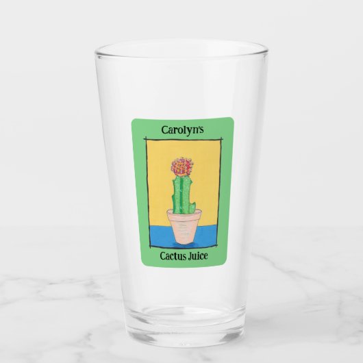 Verre Votre nom, Jus de cactus, Cactus de boule rouge (Devant)