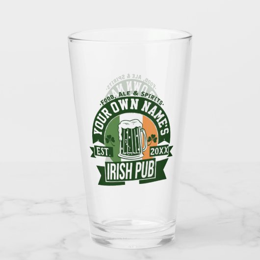 Verre Votre propre nom ici | Irish Pub St. Patrick's Day (Dos)