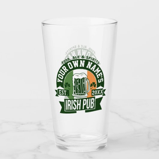 Verre Votre propre nom ici | Irish Pub St. Patrick's Day (Devant)
