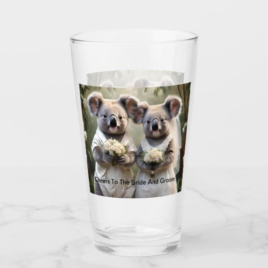 Verre "Vows À feuillage persistant : Un Mariage Koala en (Devant)
