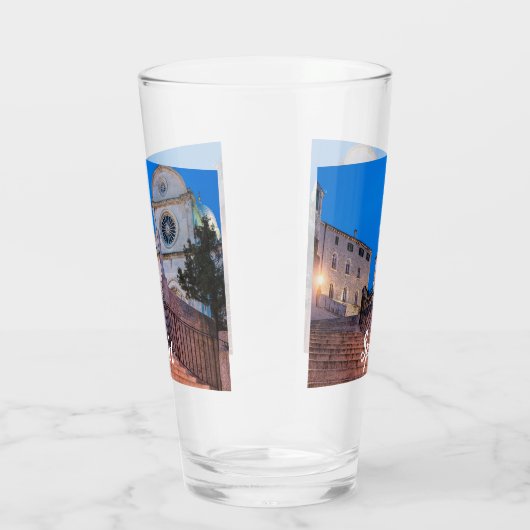 Verre Vue nocturne des escaliers et de l'église à Split, (Droite)