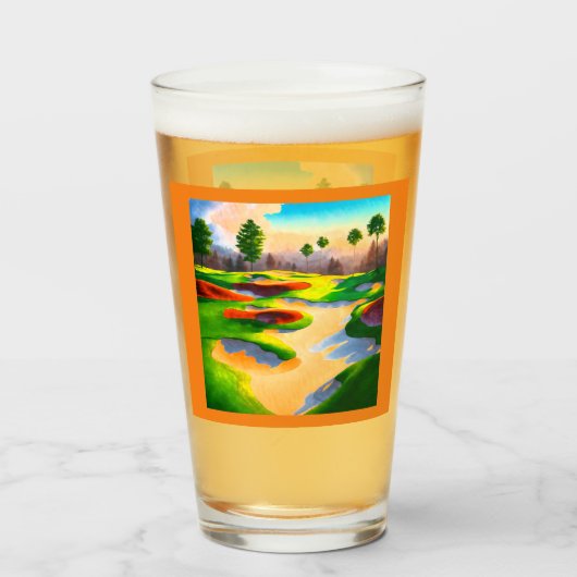 Verre Watercolor Golf Course Utopia (Dos (rempli))