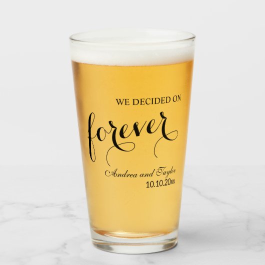 Verre We decided on Forever Elegant Wedding (Devant (rempli))