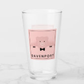 Verre Whimsal & Fancy Pink Pig mignonne animal de ferme (Dos)