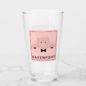 Verre Whimsal & Fancy Pink Pig mignonne animal de ferme (Devant)