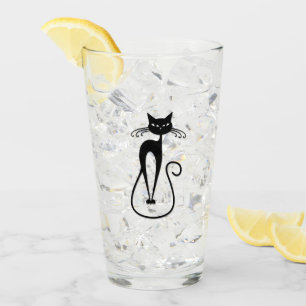 Verre Whimsical Skinny Chat noir