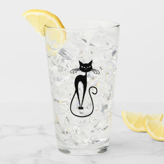 Verre Whimsical Skinny Chat noir (Devant glace)