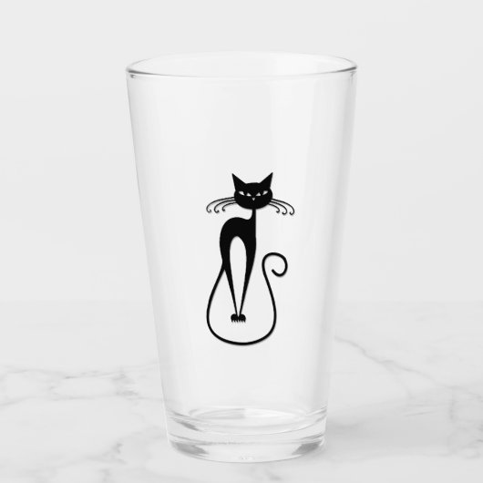 Verre Whimsical Skinny Chat noir (Devant)