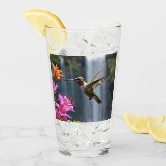 Verre "Whispers of Nature : Hummingbird, Cascade (Devant glace)