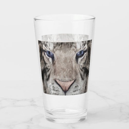 Verre White Tiger Head  (Dos)