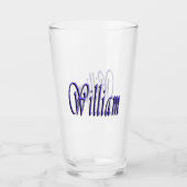 Verre William Nom En Bleu Brillance, (Devant)