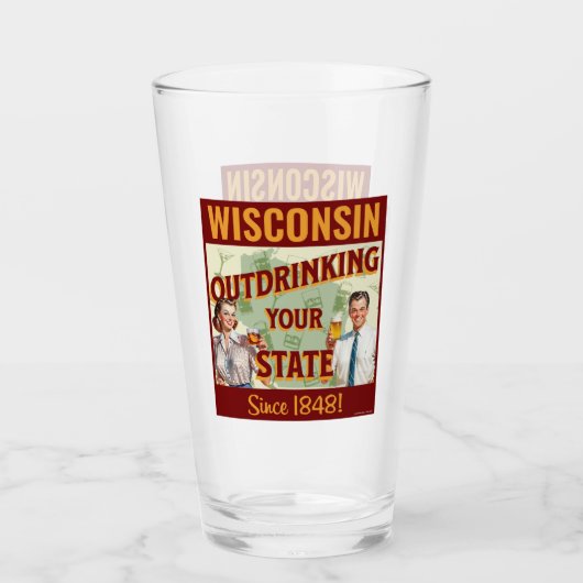 Verre Wisconsin Sortir Votre État Depuis 1848 (Devant)