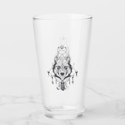 Verre Wolf Boho de la tribu (Dos)