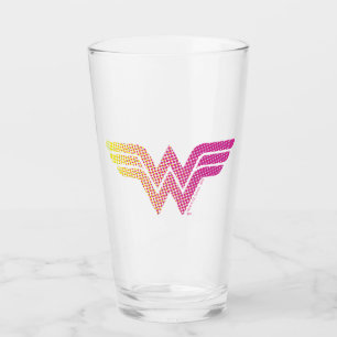Verre Wonder Woman Logo de couleur demi-teinte rose jaun