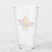 Verre Wonder Woman Yellow Pink Comic Art Logo (Dos)