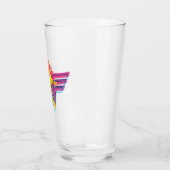 Verre Wonder Woman Yellow Pink Comic Art Logo (Gauche)