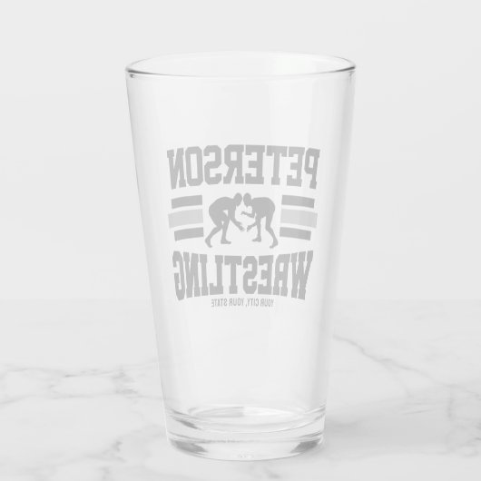 Verre Wrestler AJOUTER LE NOM École Athlète Lutte (Dos)