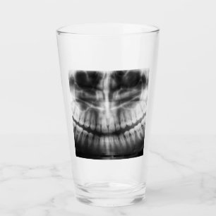 Verre X-Ray Teeth Bouche sourire noir et blanc