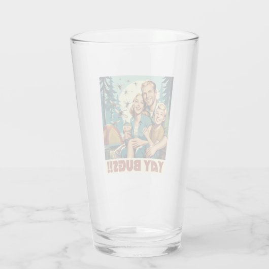 Verre Yay Bugs Camping Funny (Dos)