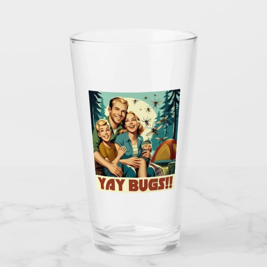 Verre Yay Bugs Camping Funny (Devant)