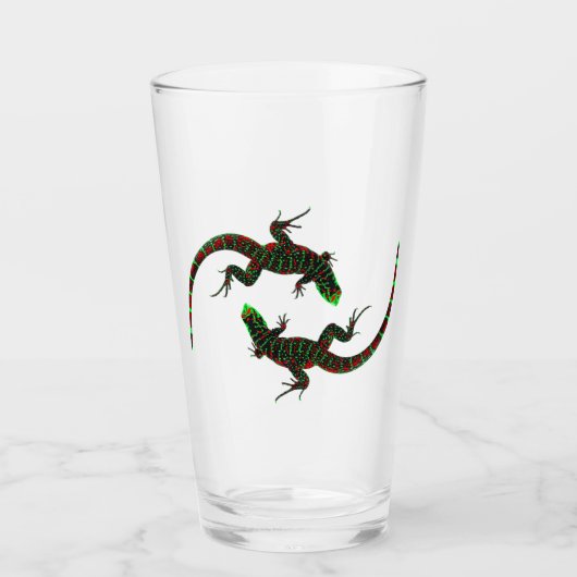 Verre Yin Yang Lizards (Devant)