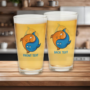 Verre Yin Yang Poisson Dessin Animé