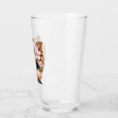 Verre Yorkie mignonne avec une corse rose (Gauche)