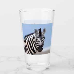 Verre Zebra vous regarde avec la photo bleu ciel