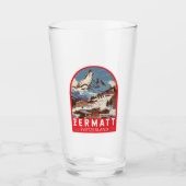 Verre Zermatt Suisse Illustration Voyage Art Retro (Devant)