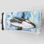 Verreikende orca Ancient Map Golfheadcover (Voorkant)
