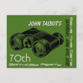 verrekijker 70e verjaardag Bewaar de datum Aankondigingskaart (Voorkant)