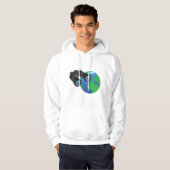 Verrekijker en aarde Mannen Hoodie (Voorkant volledig)