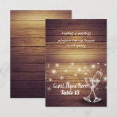 Verres à Champagne en Bois de Numéro de Table de M (Devant / Derrière)