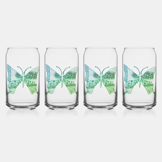 Verres à papillon vert mou Zen (Dos)