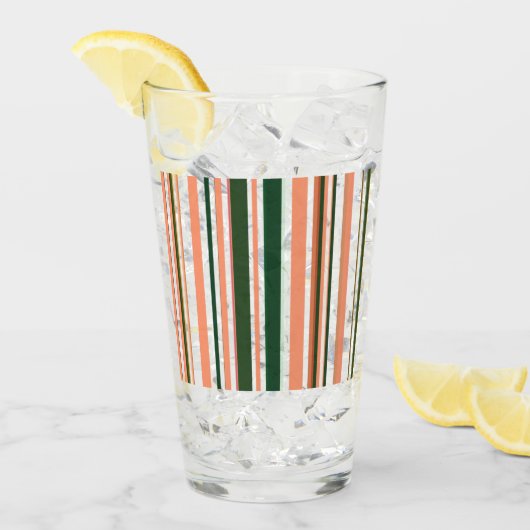 Verres à rayures orange vert blanc moderne tendanc (Devant glace)